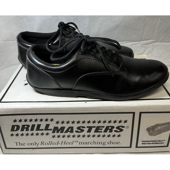 DrillMasters Marching Shoes Mens 8 Womens 10 Lace Up Sneaker Black Faux Leather - Picture 5 of 8
